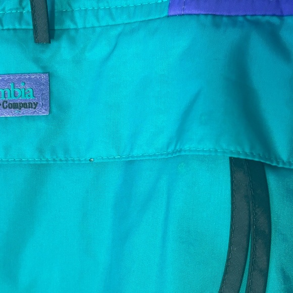 90s/80s Columbia Men's Vintage retro Colorblock Nylon Anorak Windbreaker - Picture 4 of 5